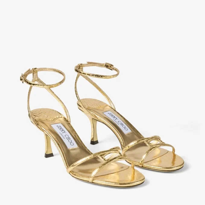 1998 Leo 65 Gold Candy Wrap Leather Sandal