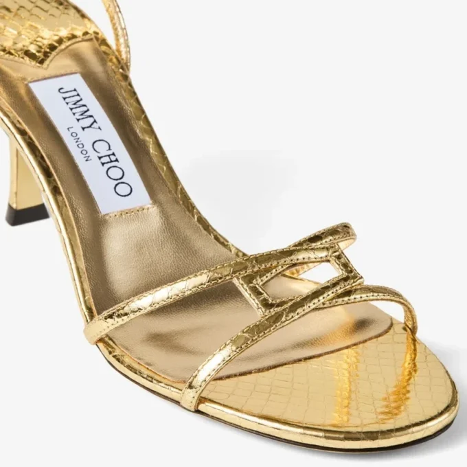 1998 Leo 65 Gold Candy Wrap Leather Sandal