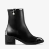 Adry Ankle Boot 60 Black Patent and Nappa Leather Boots with Pearl Charm