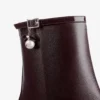 Adry Ankle Boot 60 Deep Merlot Patent Nappa Leather Ankle Boots with Pearl Charm