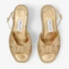 Aella Wedge 60 Gold Raffia Wedge Sandals