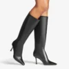 Agathe Knee Boot 85 Black Calf Leather Knee-High Boots