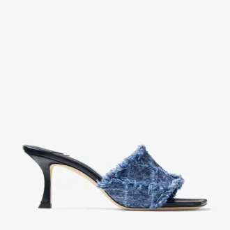Alexia 70 Crosshatch Denim Sandals
