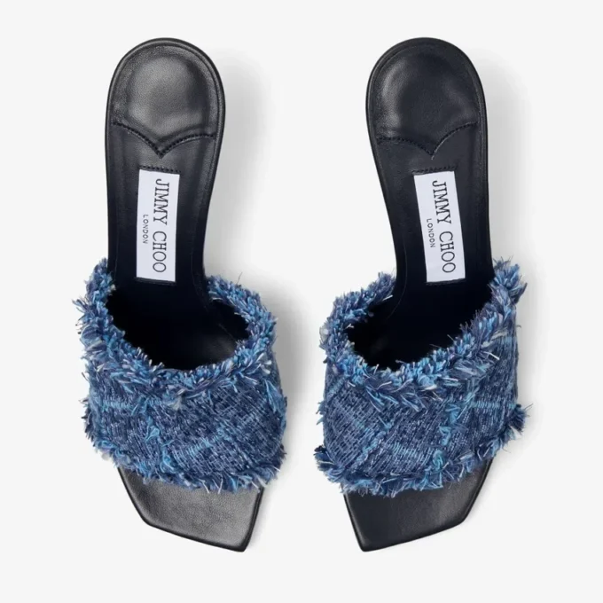 Alexia 70 Crosshatch Denim Sandals