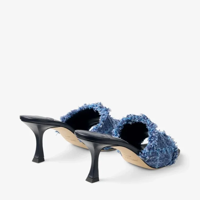 Alexia 70 Crosshatch Denim Sandals