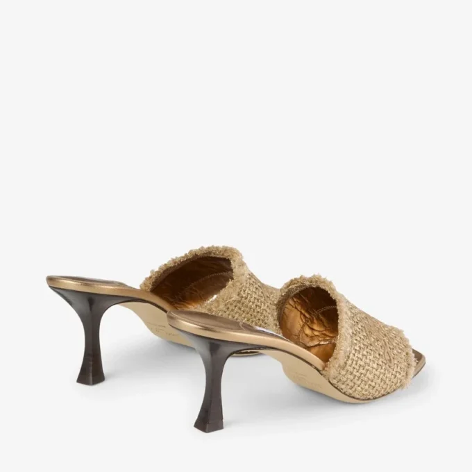 Alexia 70 Gold Woven Lurex Sandals