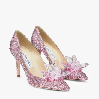 Alia Rose Mix Suede and Crystal Covered Pointy Toe Pumps
