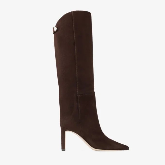 Alizze Knee Boot 85 Chocolate Suede Knee High Boots