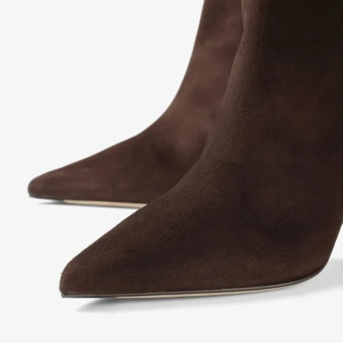 Alizze Knee Boot 85 Chocolate Suede Knee High Boots