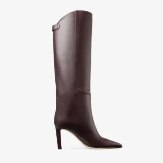Alizze Knee Boot 85 Deep Merlot Smooth Leather Knee High Boots