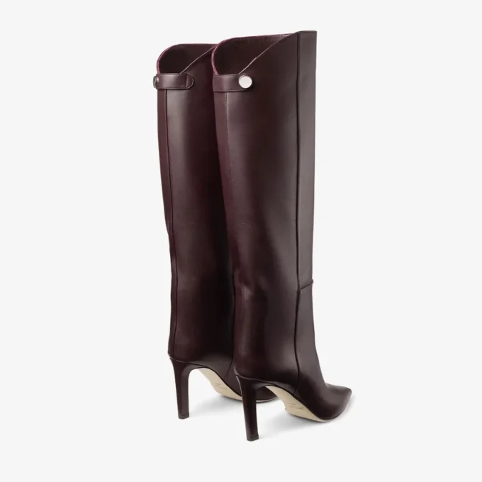 Alizze Knee Boot 85 Deep Merlot Smooth Leather Knee High Boots