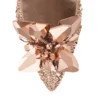 Allure Rose Gold Crystal Covered Pointy Toe Pumps