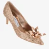 Allure Rose Gold Crystal Covered Pointy Toe Pumps