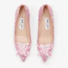 Allure Rose Mix Suede and Crystal Covered Pointy Toe Pumps
