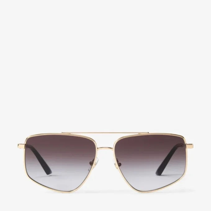 Alyssa Pale Gold Aviator Sunglasses