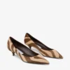 Amelia 35 Chocolate Zebra Printed Pony Pumps