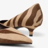 Amelia 35 Chocolate Zebra Printed Pony Pumps