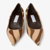 Amelia 35 Chocolate Zebra Printed Pony Pumps