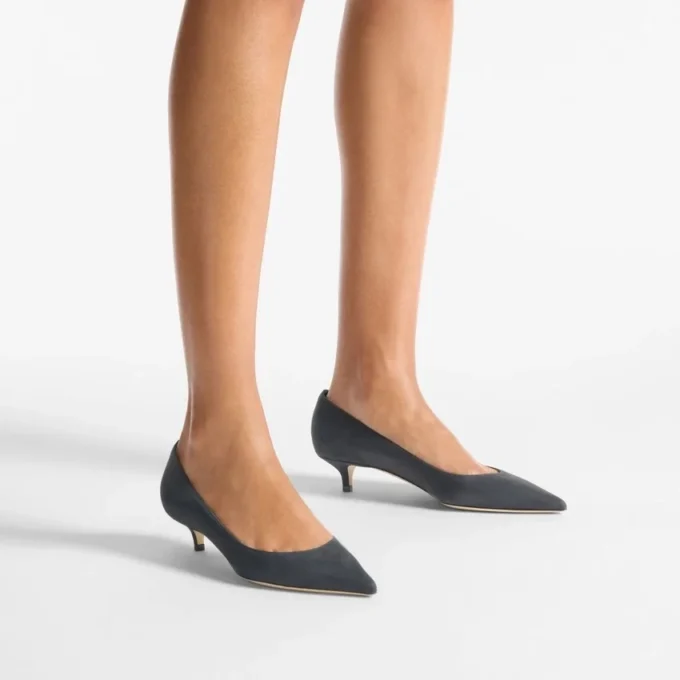 Amelia Graphite Tonal Suede Pumps