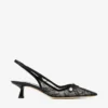 Amita 45 Black Jimmy Choo Lace and Spazzolato Pumps