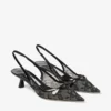 Amita 45 Black Jimmy Choo Lace and Spazzolato Pumps