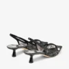 Amita 45 Black Jimmy Choo Lace and Spazzolato Pumps