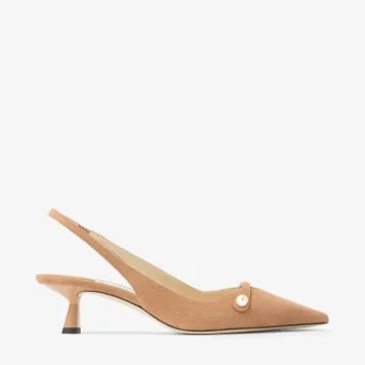 Amita 45 Toffee Suede Slingbacks