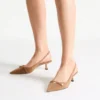 Amita 45 Toffee Suede Slingbacks