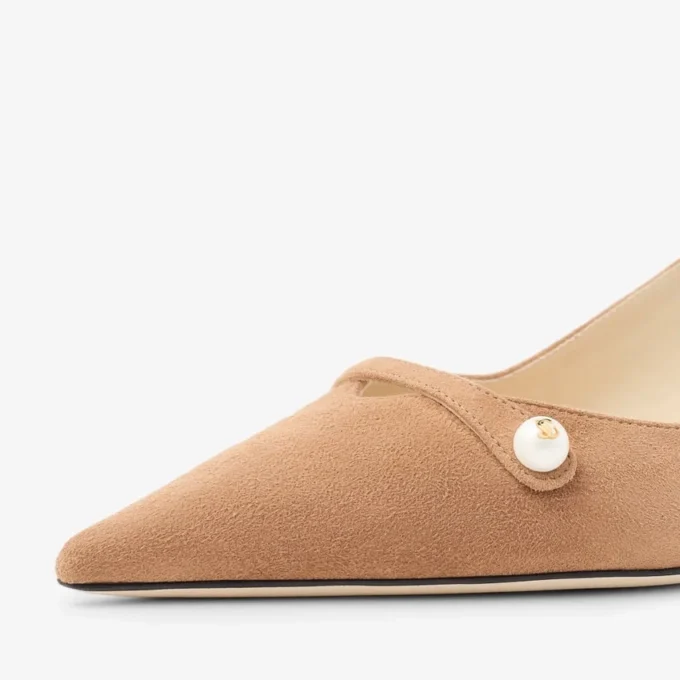 Amita 45 Toffee Suede Slingbacks
