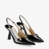 Amita 85 Black Patent Nappa Leather Slingbacks