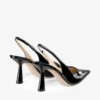 Amita 85 Black Patent Nappa Leather Slingbacks