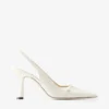 Amita 85 Latte Patent Leather Slingbacks