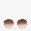 Angela Pale Gold Oval Sunglasses
