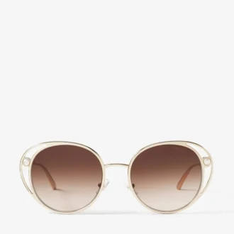 Angela Pale Gold Oval Sunglasses