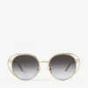 Angela Pale Gold Oval Sunglasses