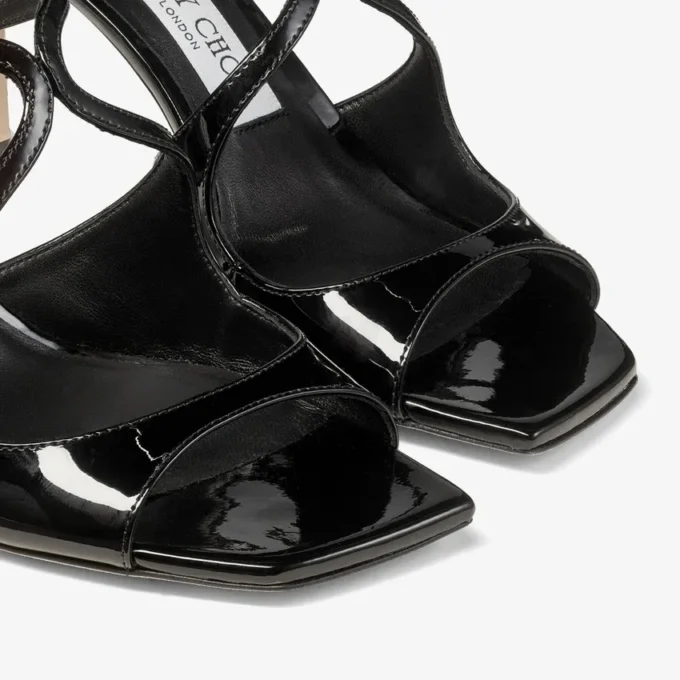 Anise 75 Black Patent Leather Mules