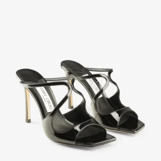 Anise 95 Black Patent Leather Mules