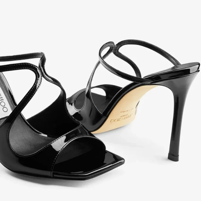 Anise 95 Black Patent Leather Mules