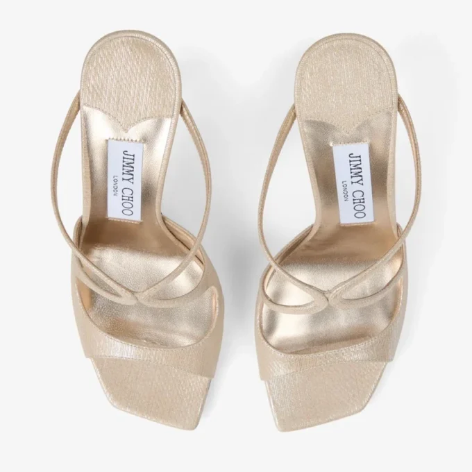 Anise 95 Gold Metallic Leather Mules