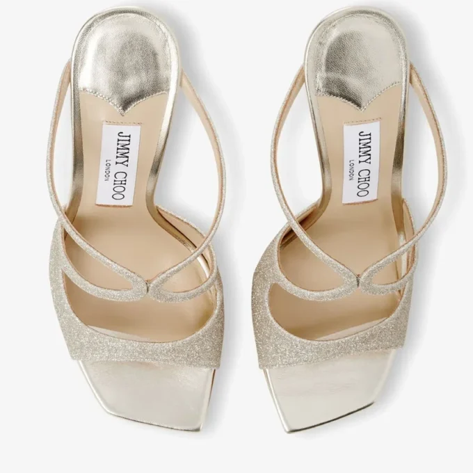 Anise 95 Platinum Ice Dusty Glitter Mules
