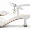 Aren Sling Back 45 White Crystal Mesh Slingbacks with Pearl Charm