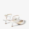 Aren Sling Back 45 White Crystal Mesh Slingbacks with Pearl Charm