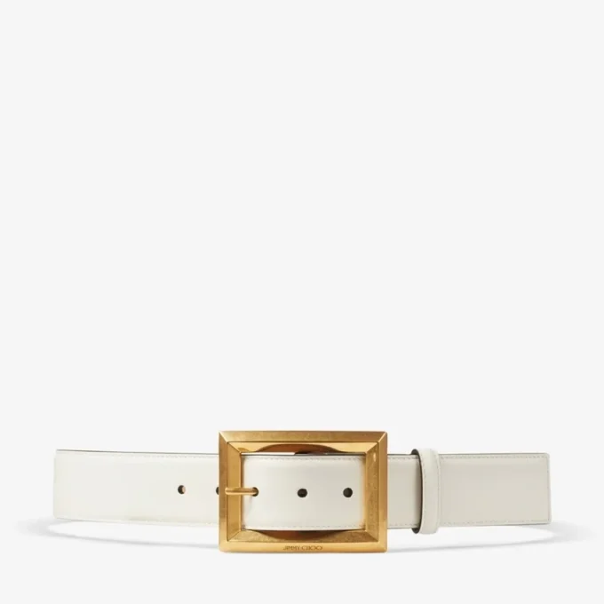 Arlie Latte Calf Leather Belt