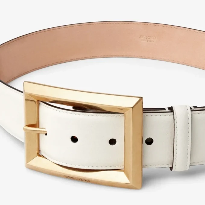 Arlie Latte Calf Leather Belt