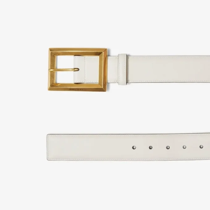 Arlie Latte Calf Leather Belt