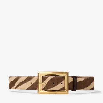Arlie Natural Zebra Printed Pony Belt
