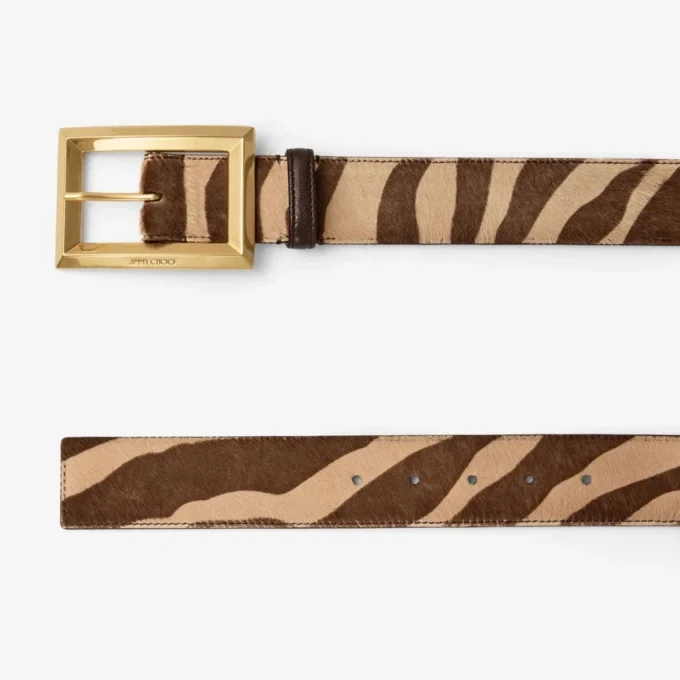 Arlie Natural Zebra Printed Pony Belt