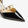 Aurelie 65 Black Patent Leather Pointed Pumps with Pearl Embellishment