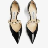 Aurelie 65 Black Patent Leather Pointed Pumps with Pearl Embellishment