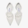 Aurelie 85 Ivory Jimmy Choo Lace Pumps with Pearl Embellishment